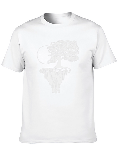 Unique Floating Island Tree Black T-Shirt