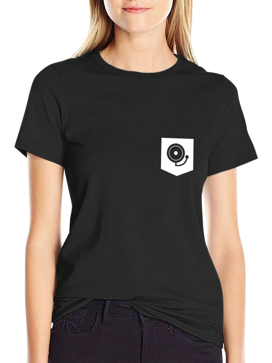 Black T-Shirt with Novelty Pocket Design