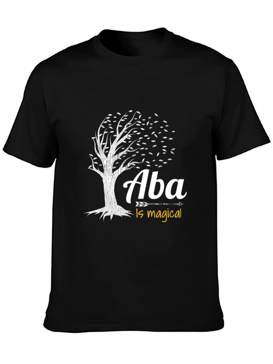 Aba Is Magical Tree Graphic T-Shirt - Black
