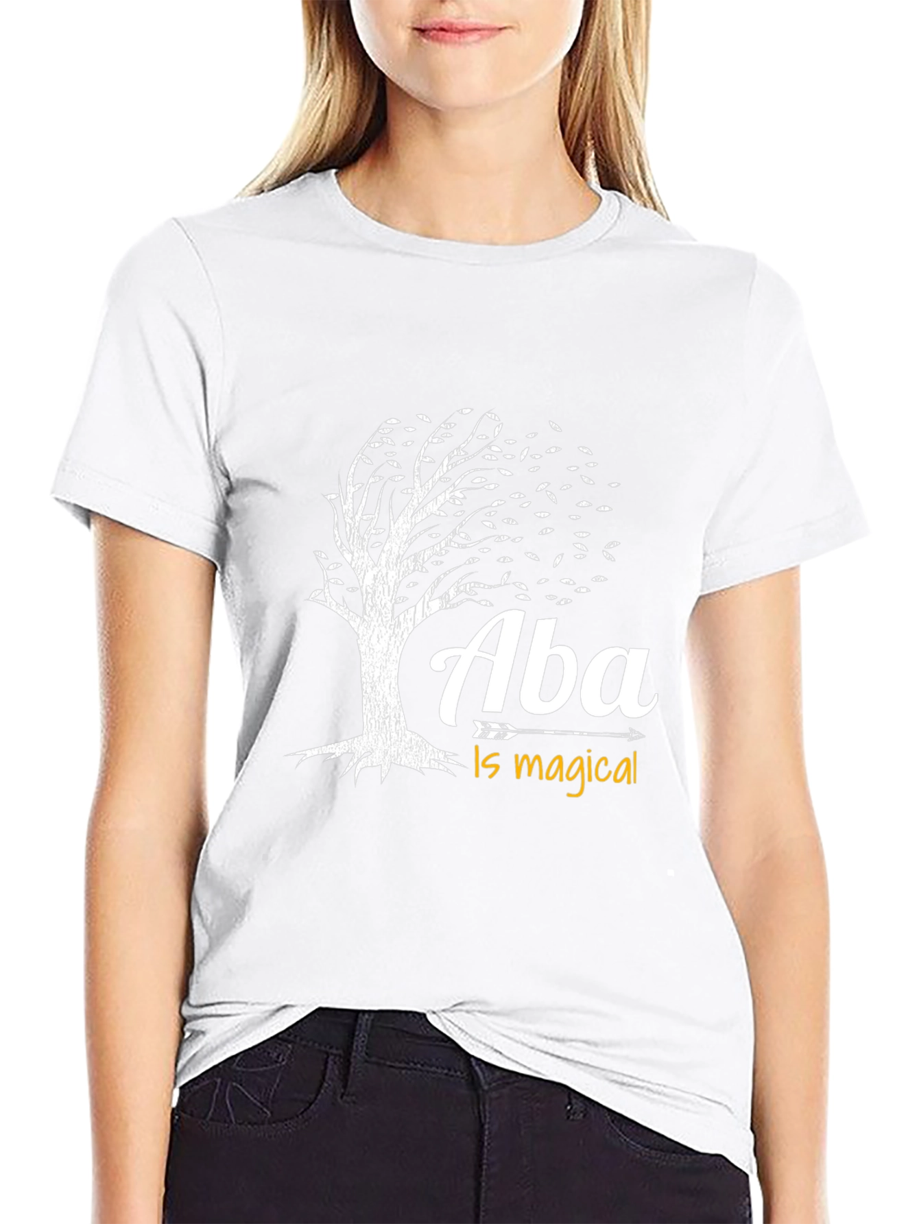 Aba Is Magical Tree Graphic T-Shirt - Black