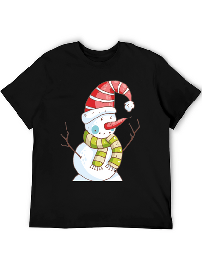 Snowman Graphic Tee - Holiday Festive Shirt