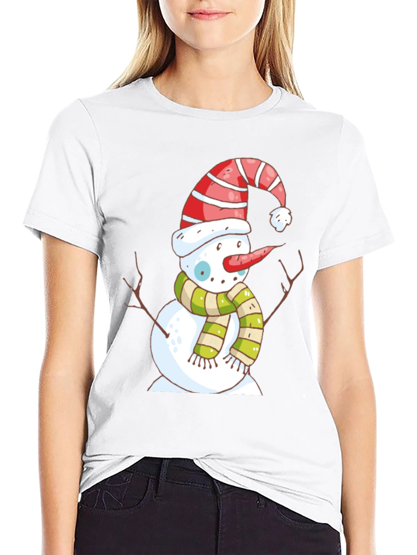 Snowman Graphic Tee - Holiday Festive Shirt
