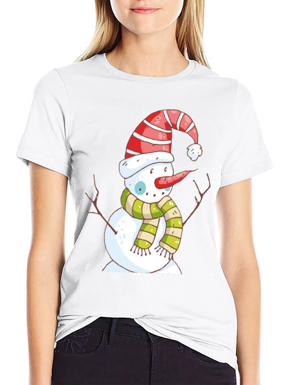 Snowman Graphic Tee - Holiday Festive Shirt