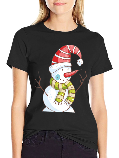 Snowman Graphic Tee - Holiday Festive Shirt