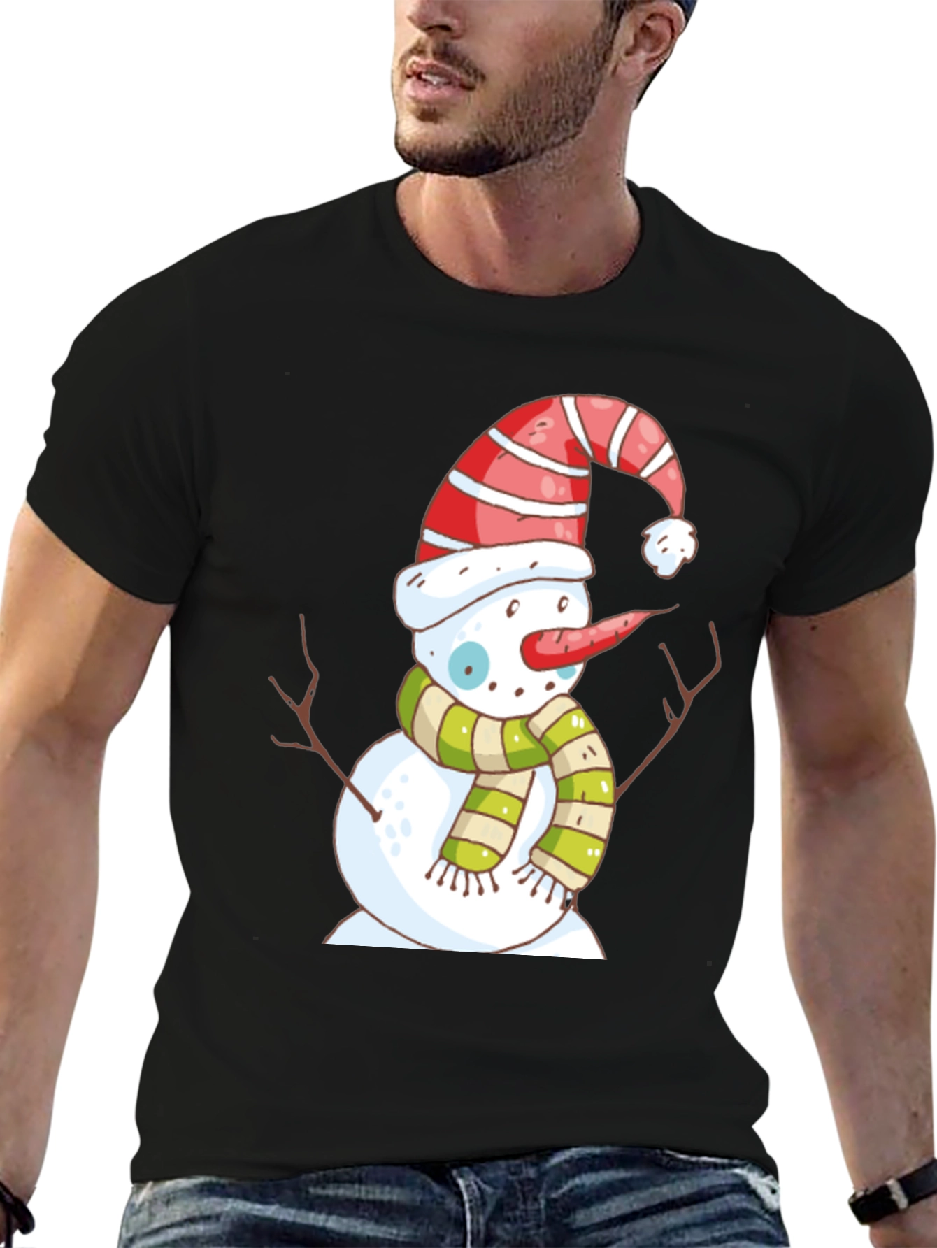 Snowman Graphic Tee - Holiday Festive Shirt