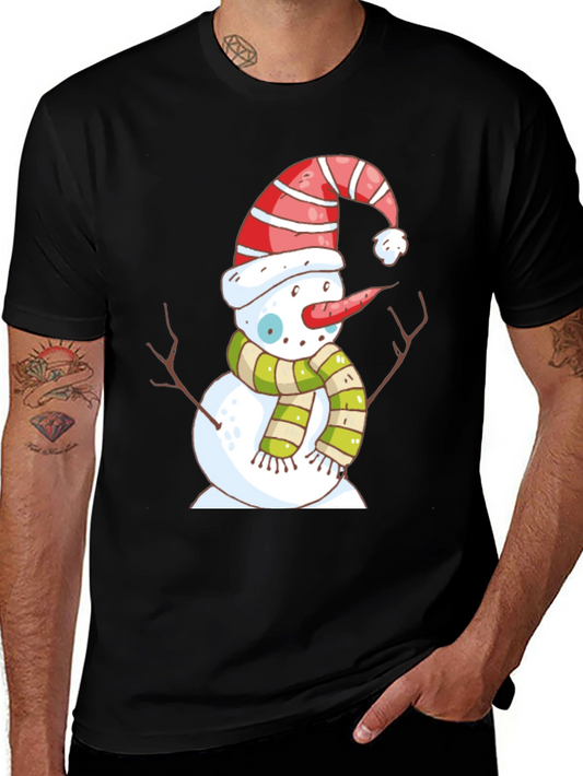 Snowman Graphic Tee - Holiday Festive Shirt