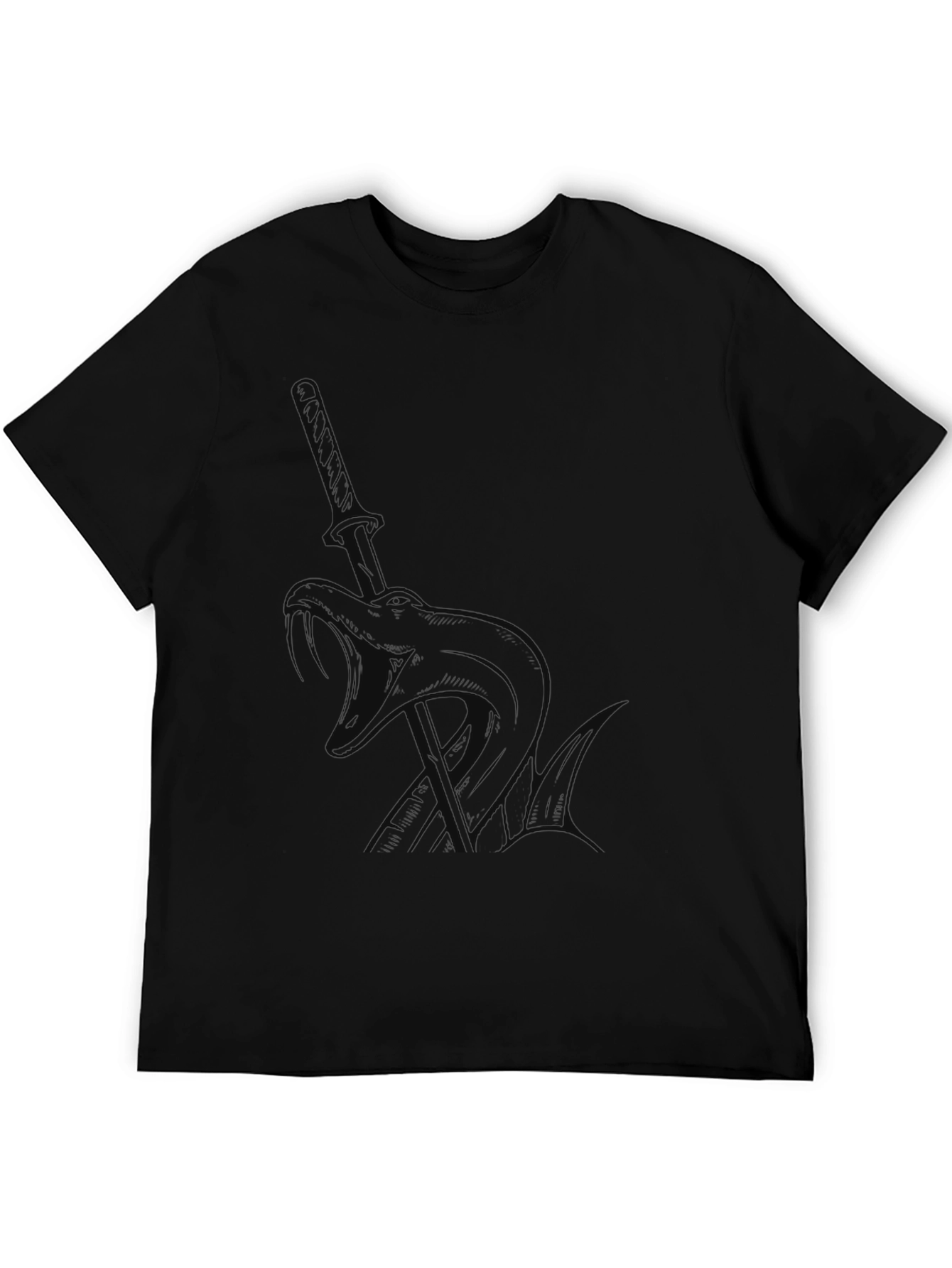 Black Katana Graphic Tee - Edgy Style