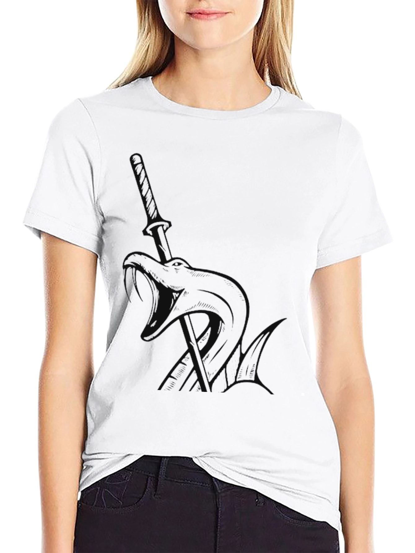 Black Katana Graphic Tee - Edgy Style