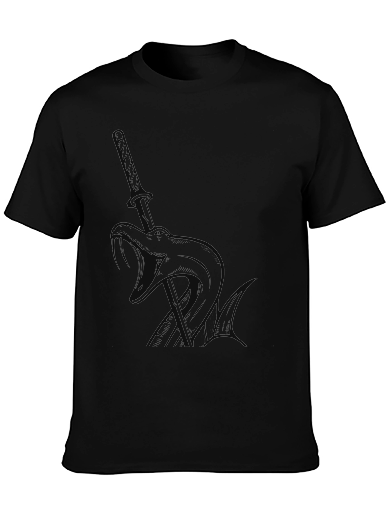 Black Katana Graphic Tee - Edgy Style