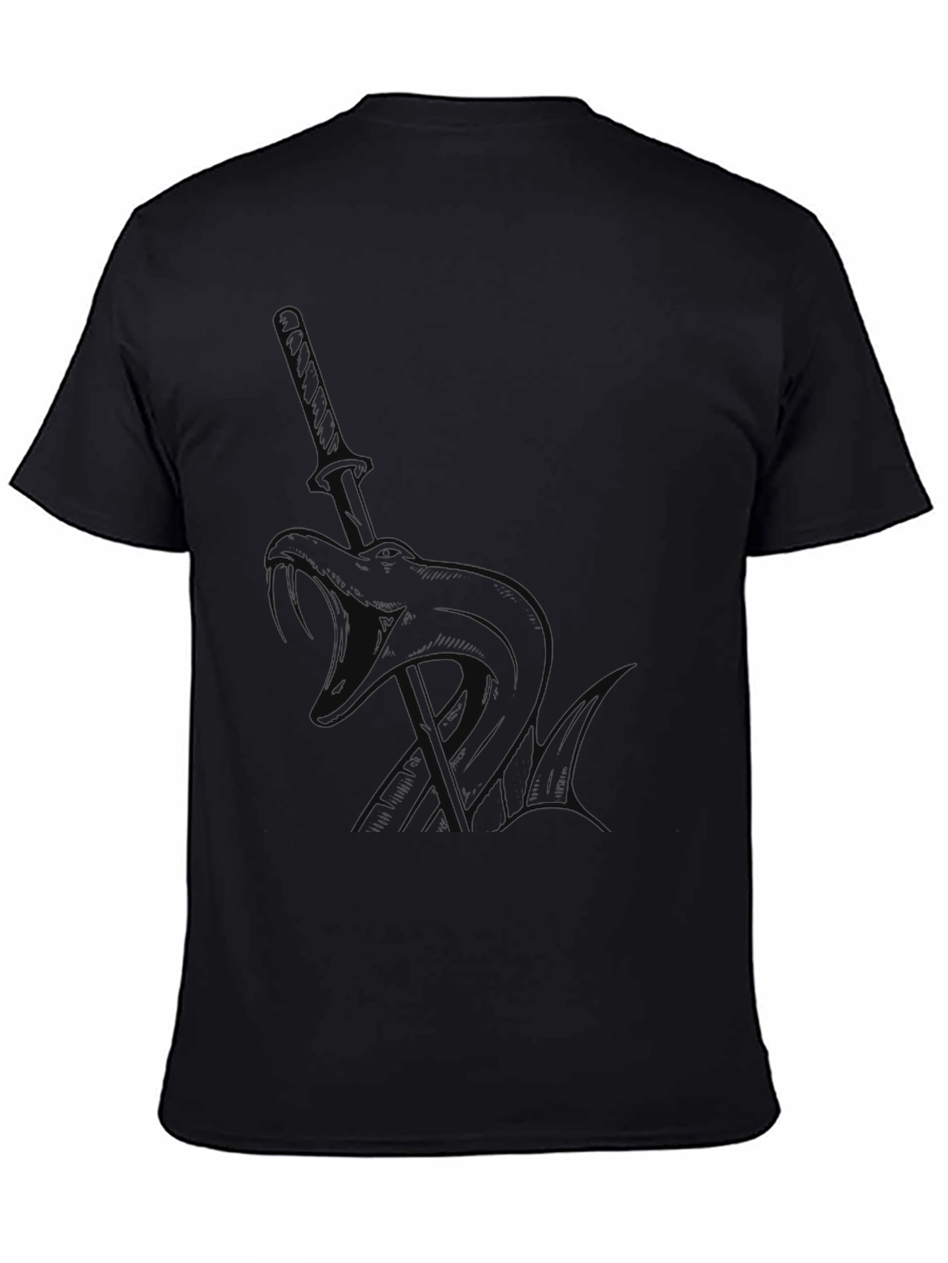 Black Katana Graphic Tee - Edgy Style