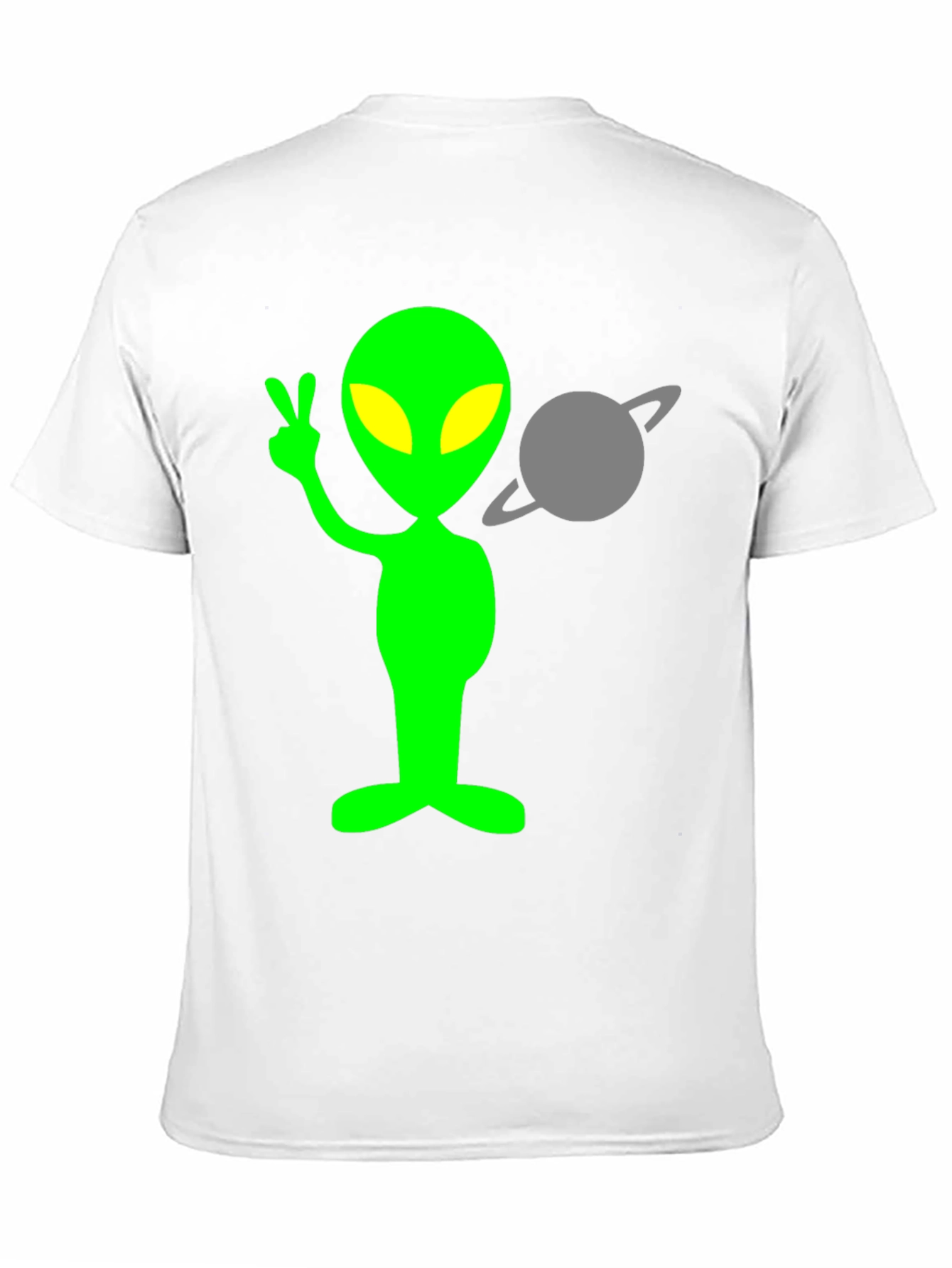 Alien Peace Sign T-Shirt - Black Cotton