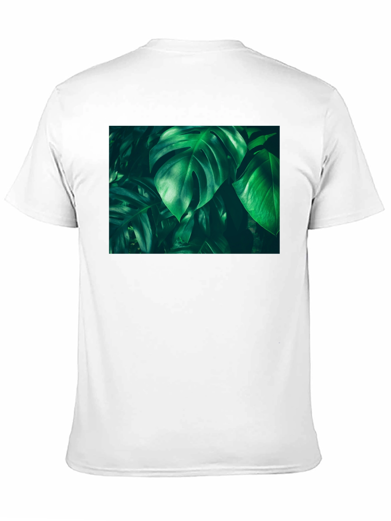 Tropical Leaf Print Black T-Shirt