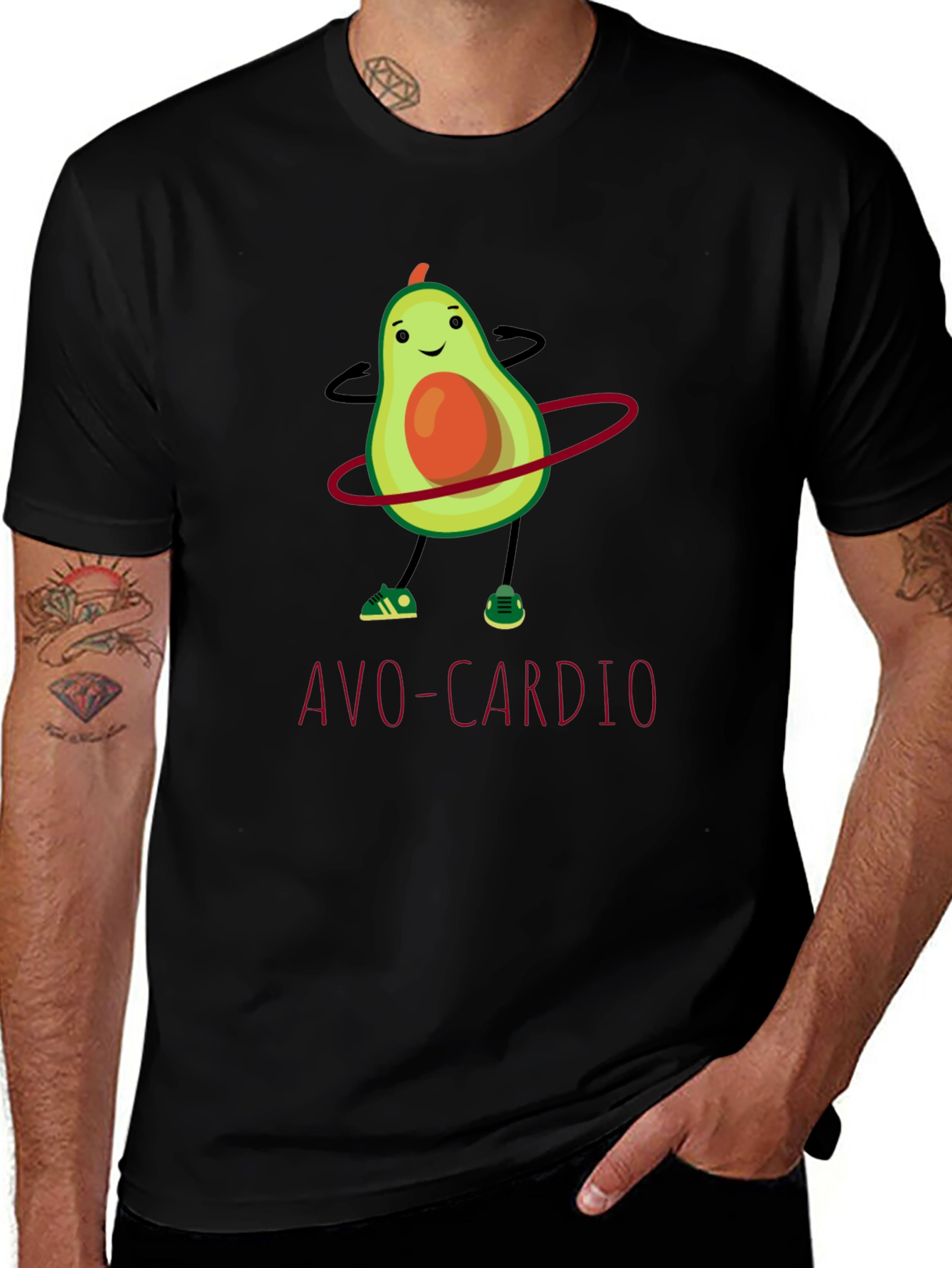 Avo-Cardio T-Shirt: Funny Avocado Hula Hooping Tee