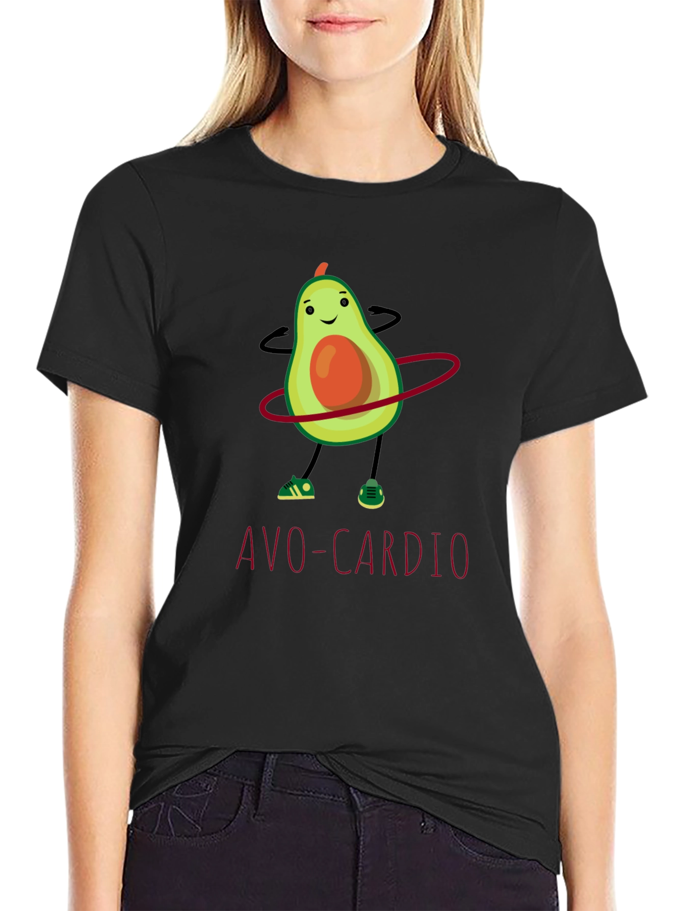 Avo-Cardio T-Shirt: Funny Avocado Hula Hooping Tee