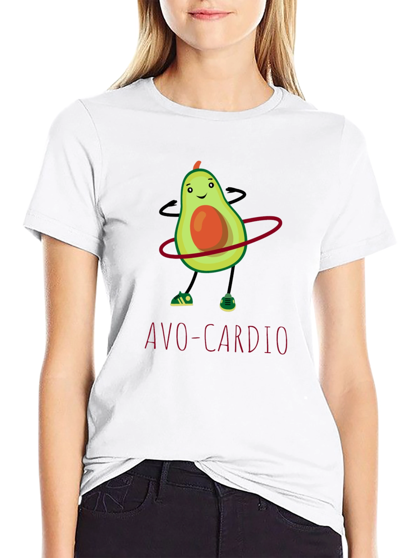 Avo-Cardio T-Shirt: Funny Avocado Hula Hooping Tee