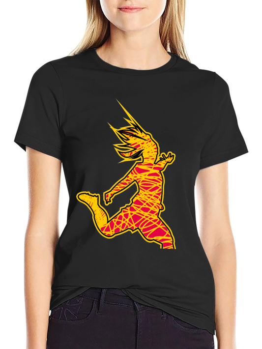 Abstract Soccer Kick Graphic Tee - Black