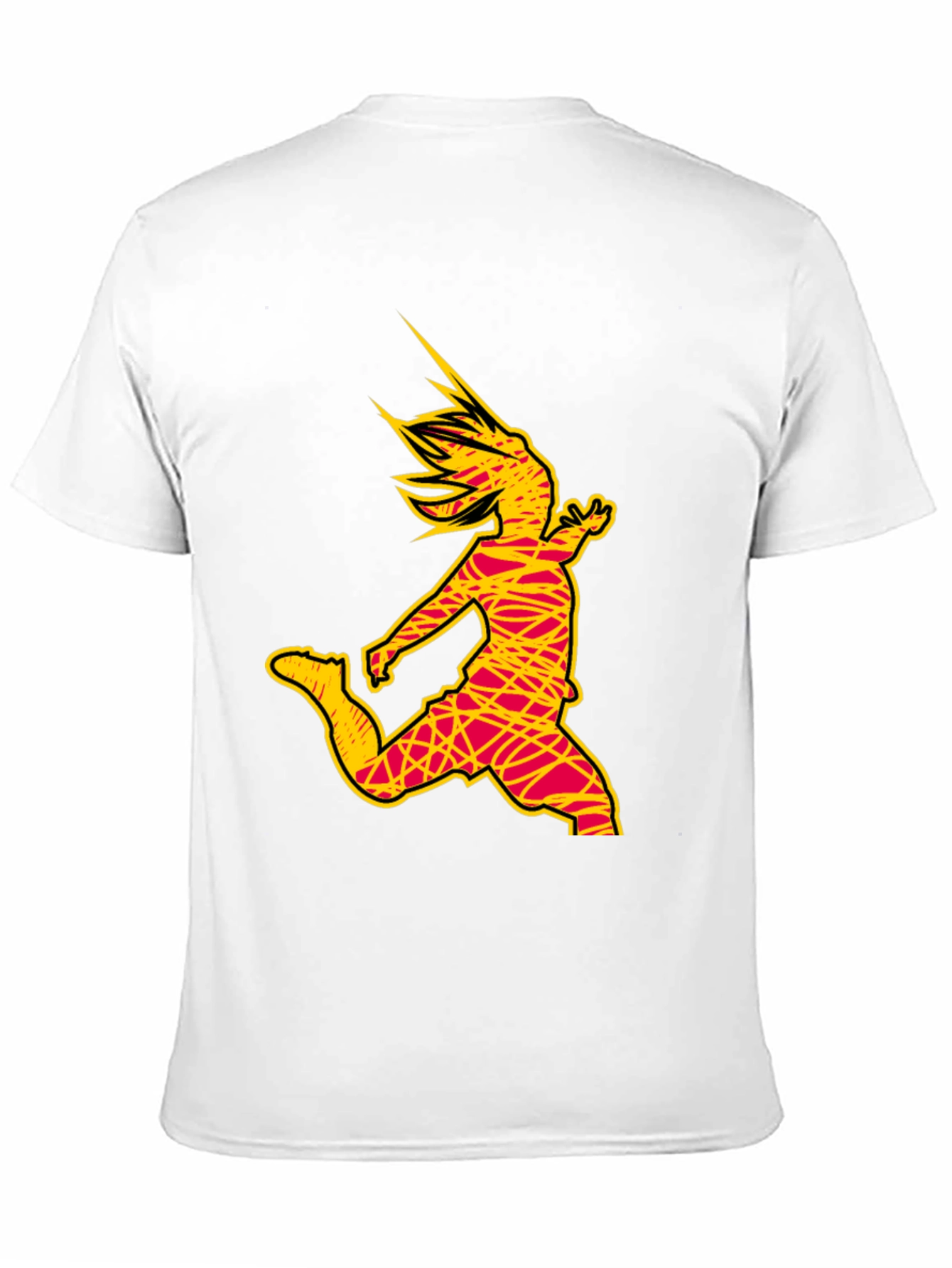Abstract Soccer Kick Graphic Tee - Black