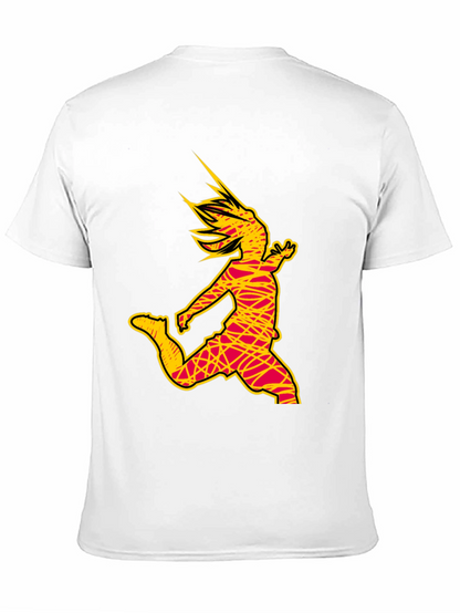 Abstract Soccer Kick Graphic Tee - Black