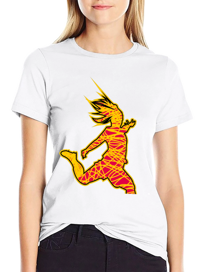 Abstract Soccer Kick Graphic Tee - Black