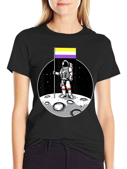Astronaut Nonbinary Pride Flag T-Shirt