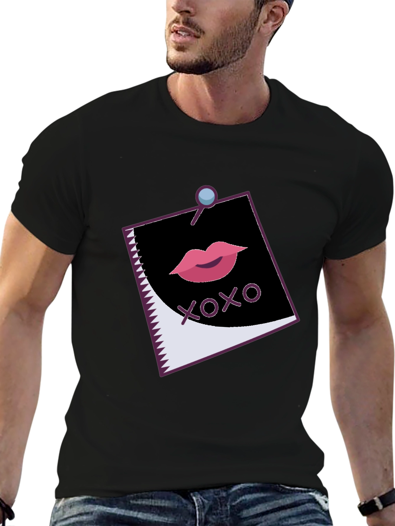 XOXO Lips Graphic Black Tee