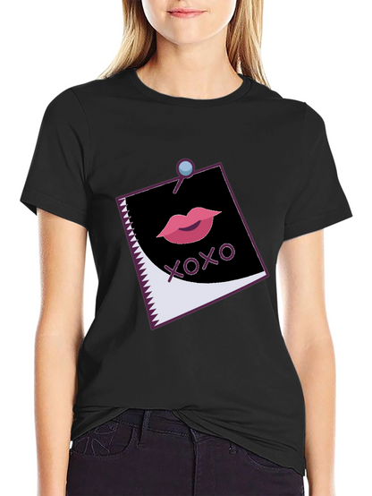 XOXO Lips Graphic Black Tee