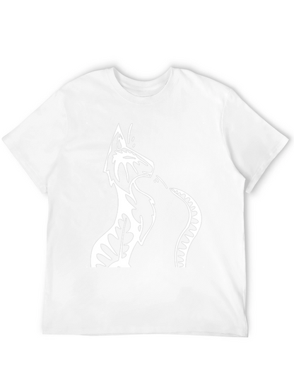Black T-Shirt with Wolf & Snake Graphic