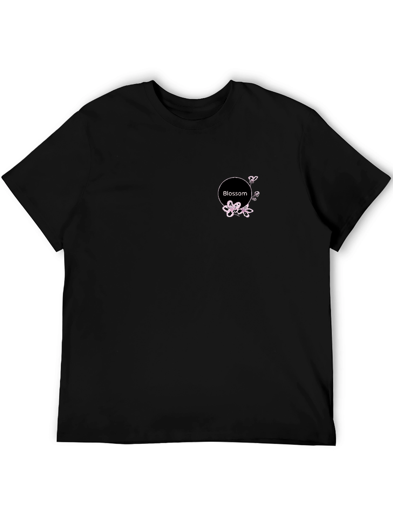 Black Blossom Circle Tee - Stylish Casual Comfort