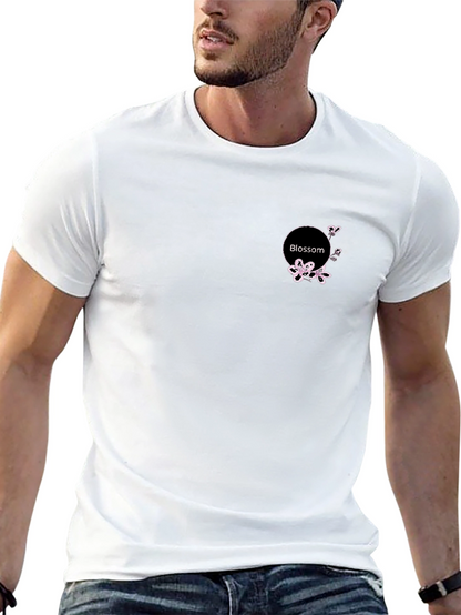 Black Blossom Circle Tee - Stylish Casual Comfort