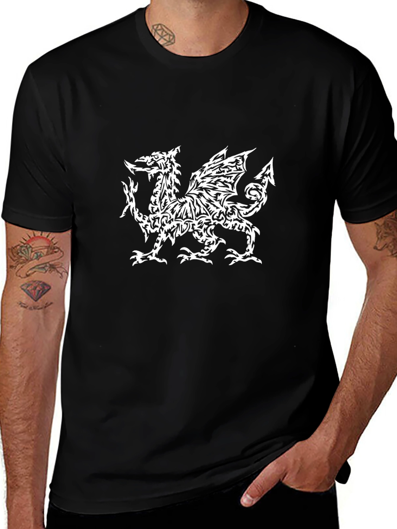 Welsh Dragon T-Shirt - Black Tee with Unique Design