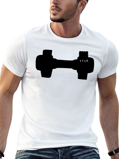 Black Dumbbell Graphic Tee - Workout Motivation