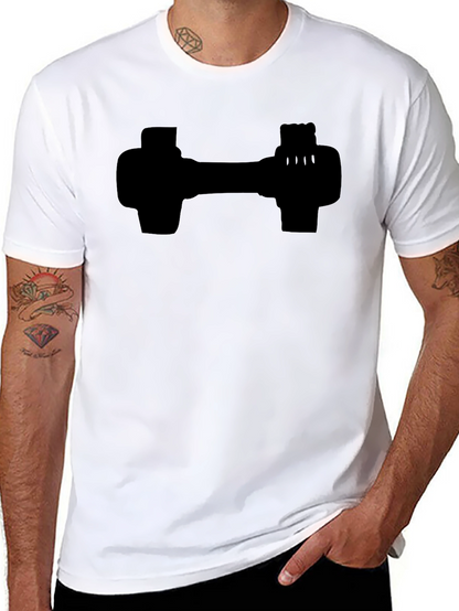 Black Dumbbell Graphic Tee - Workout Motivation