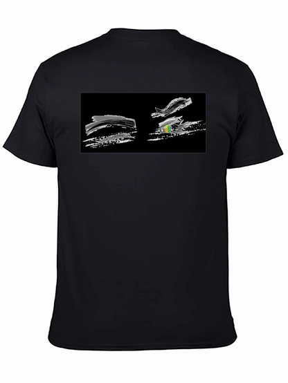 Abstract Brushstroke Graphic Black T-Shirt