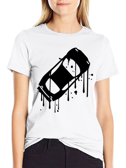 Black Car Drip Graphic Tee - Mens Casual Style