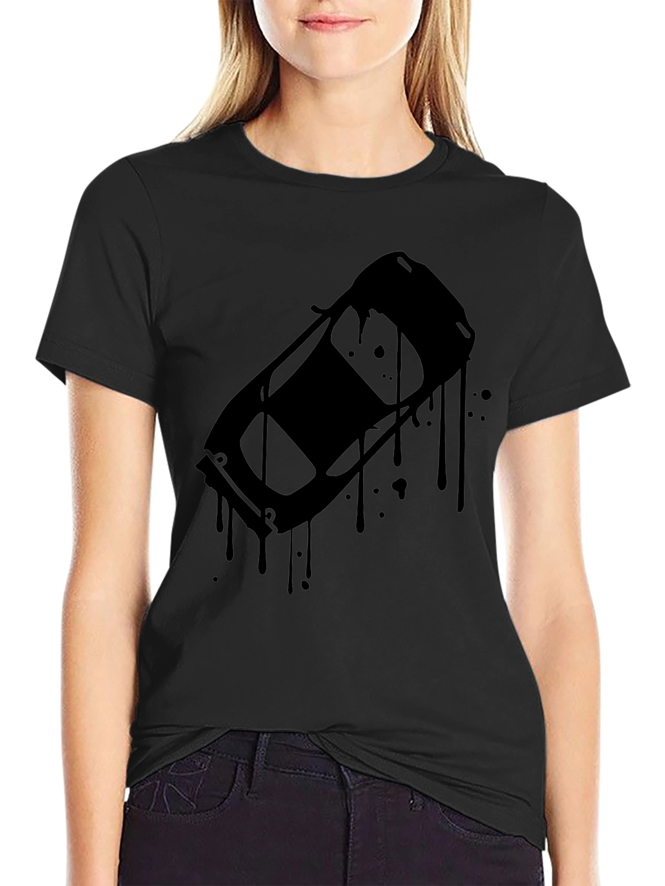 Black Car Drip Graphic Tee - Mens Casual Style
