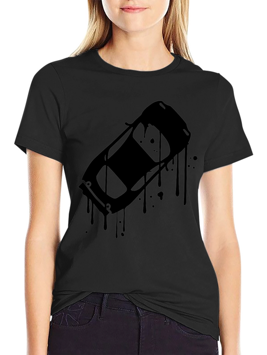 Black Car Drip Graphic Tee - Mens Casual Style