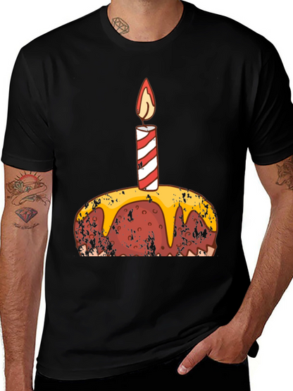 Birthday Cake Graphic Tee - Black