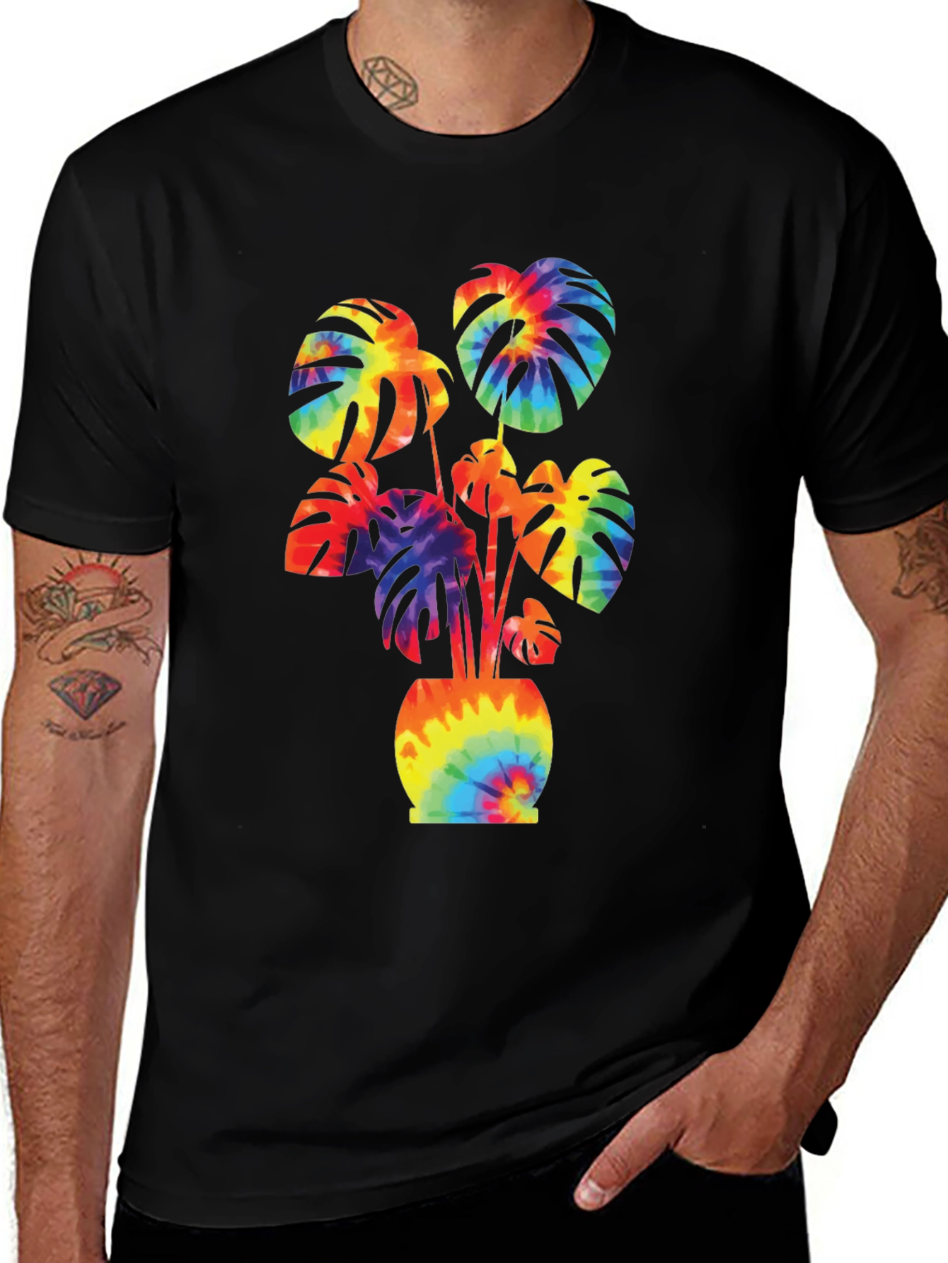Tie-Dye Monstera Graphic Tee