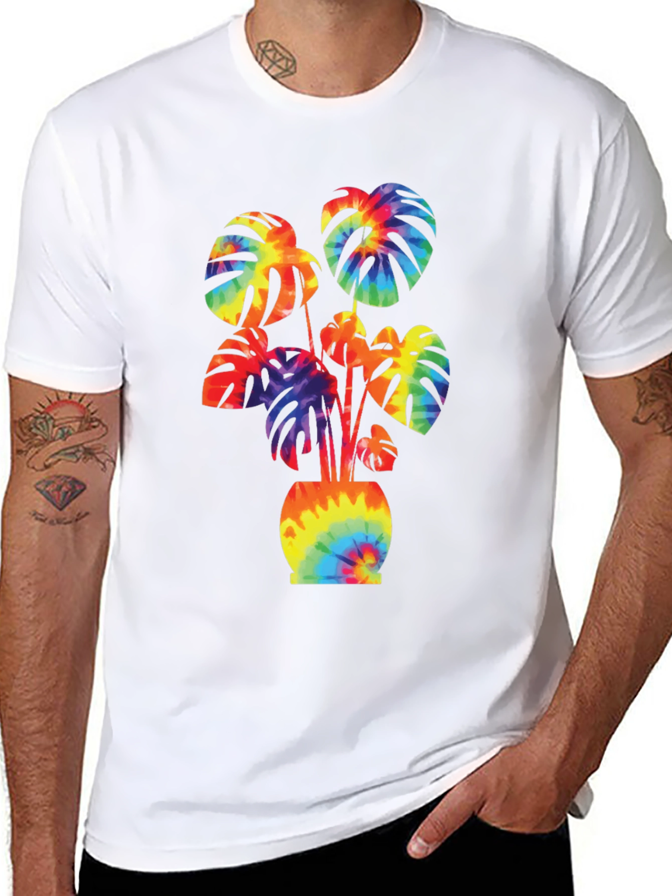 Tie-Dye Monstera Graphic Tee