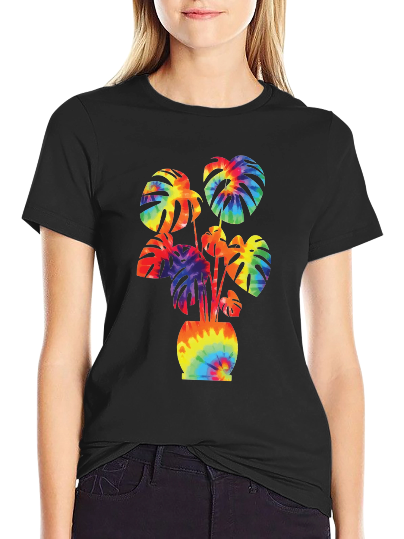 Tie-Dye Monstera Graphic Tee