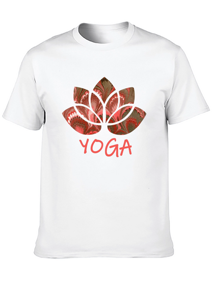 Yoga Lotus Graphic Tee - Black Cotton Shirt