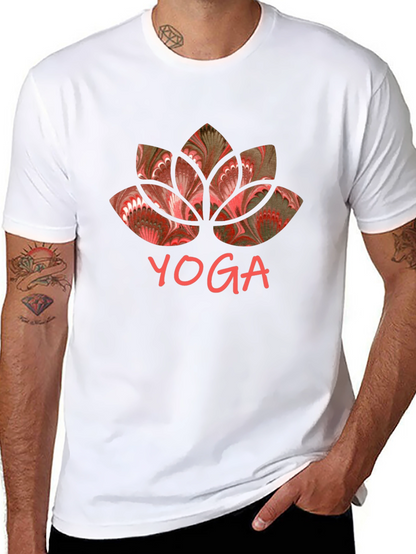 Yoga Lotus Graphic Tee - Black Cotton Shirt