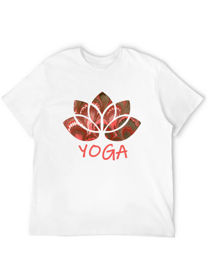 Yoga Lotus Graphic Tee - Black Cotton Shirt