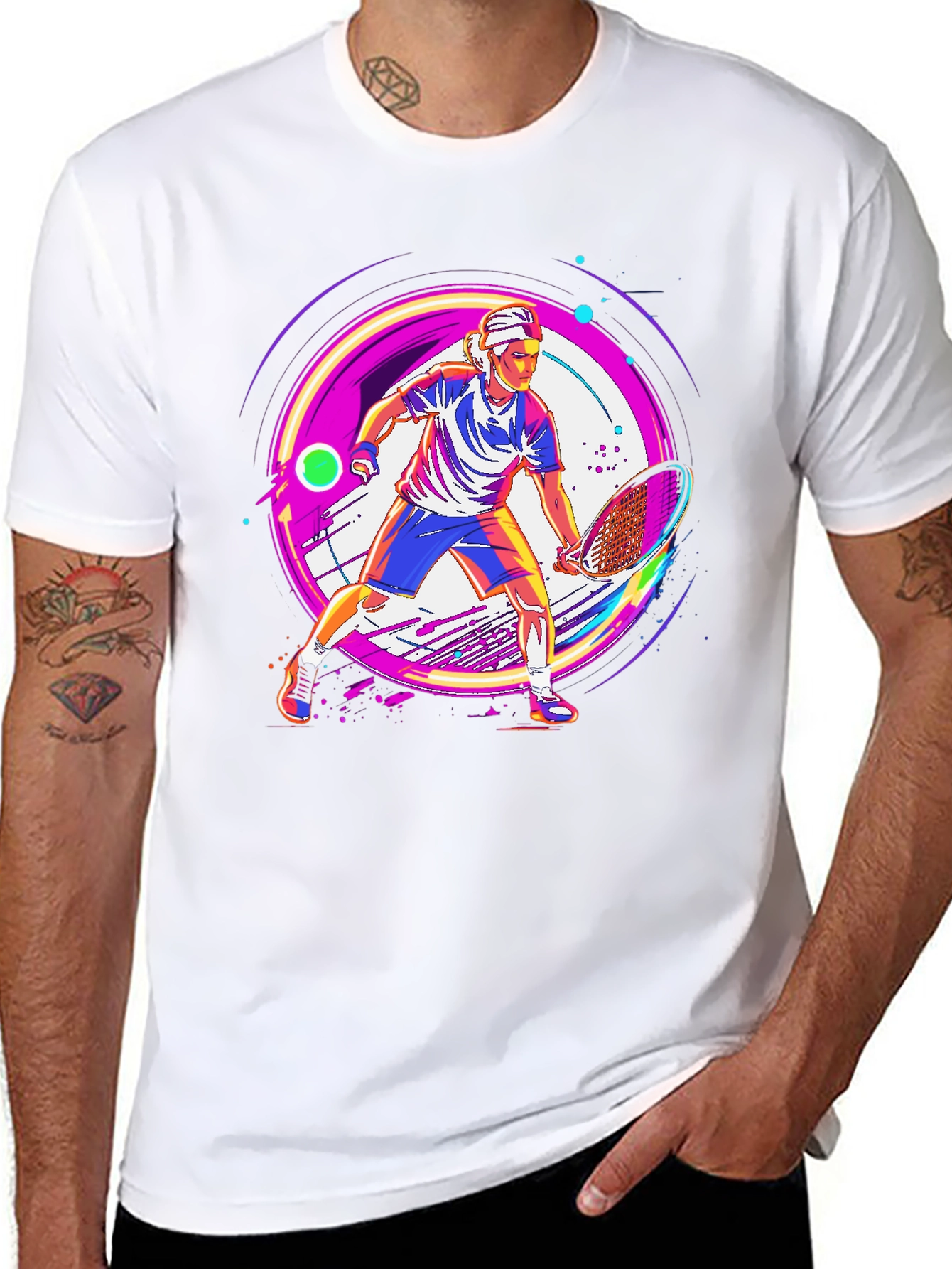Tennis Player Graphic T-Shirt - Modern Sportswear