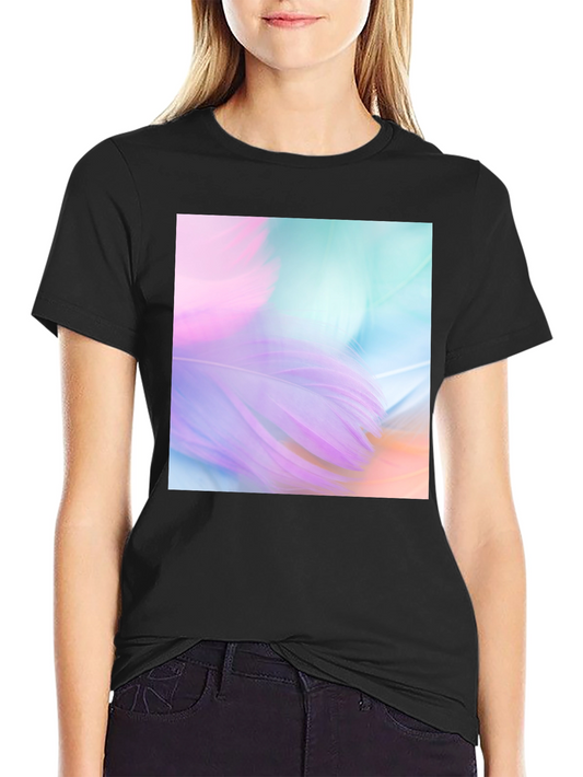 Abstract Feather Graphic Black Tee