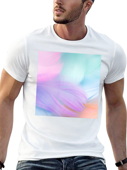 Abstract Feather Graphic Black Tee