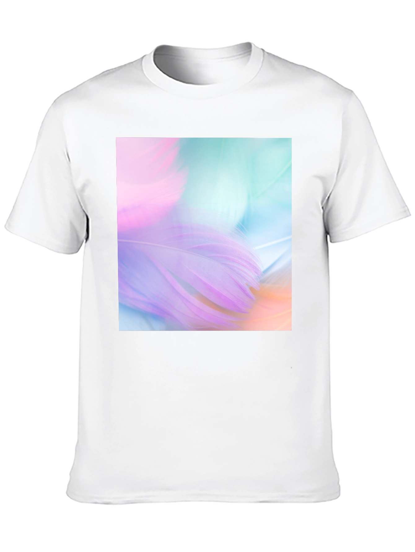 Abstract Feather Graphic Black Tee