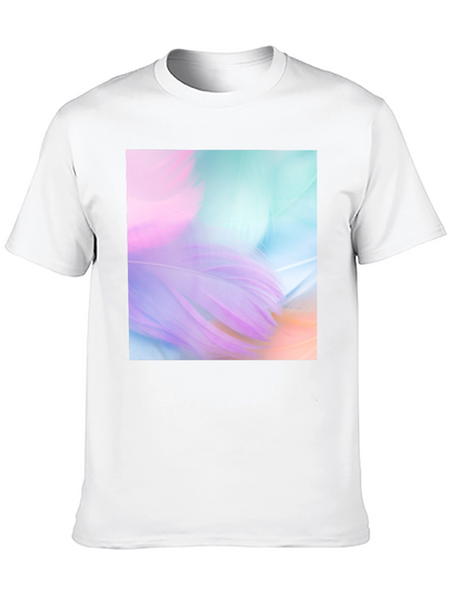 Abstract Feather Graphic Black Tee