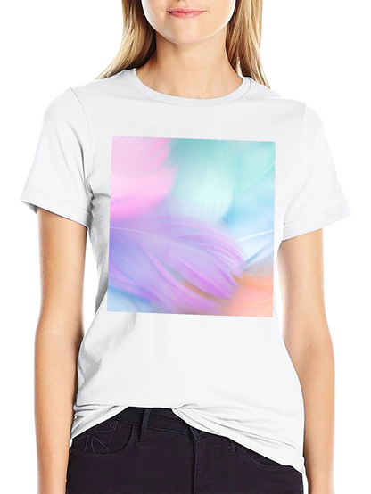 Abstract Feather Graphic Black Tee