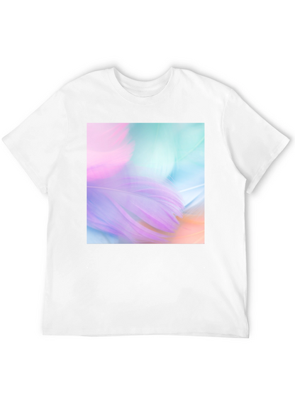 Abstract Feather Graphic Black Tee
